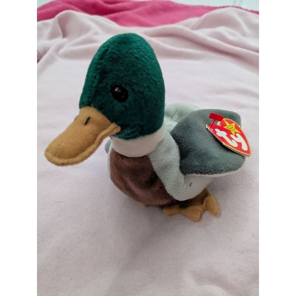 Vintage Ty Beanie Babies Jake The Mallard Duck 1997 PE Pellets MWMT